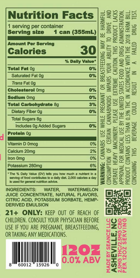 Seance Watermelon Cucumber Basil - 2.5mg (4-Pack)